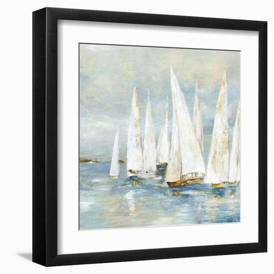 White Sailboats-Allison Pearce-Framed Art Print