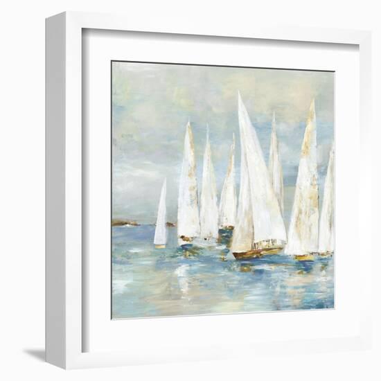 White Sailboats-Allison Pearce-Framed Art Print