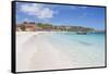 White Sand and Tourists Frame the Turquoise Caribbean Sea at Long Bay Beach, Antigua and Barbuda-Roberto Moiola-Framed Stretched Canvas