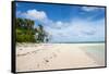 White sand and turquoise water at Laura (Lowrah) beach, Majuro atoll, Majuro, Marshall Islands, Sou-Michael Runkel-Framed Stretched Canvas