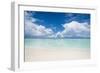 White sand and turquoise water in the beautiful lagoon of Funafuti, Tuvalu, South Pacific-Michael Runkel-Framed Photographic Print