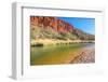 White sand at shoreline of waterhole at Glen Helen Gorge on Finke River, Australia-Alberto Mazza-Framed Photographic Print