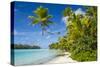 White sand bank in the turquoise waters of the Aitutaki lagoon, Rarotonga and the Cook Islands, Sou-Michael Runkel-Stretched Canvas