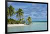 White sand bank in the turquoise waters of the Aitutaki lagoon, Rarotonga and the Cook Islands, Sou-Michael Runkel-Framed Photographic Print