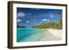White sand bank in the turquoise waters of the Aitutaki lagoon, Rarotonga and the Cook Islands, Sou-Michael Runkel-Framed Photographic Print