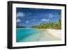 White sand bank in the turquoise waters of the Aitutaki lagoon, Rarotonga and the Cook Islands, Sou-Michael Runkel-Framed Photographic Print