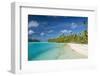 White sand bank in the turquoise waters of the Aitutaki lagoon, Rarotonga and the Cook Islands, Sou-Michael Runkel-Framed Photographic Print