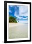 White sand beach and turquoise water, Marine National Park, Tuvalu, South Pacific-Michael Runkel-Framed Photographic Print