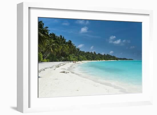 White sand beach and turquoise water, Sun Island Resort, Nalaguraidhoo island, Ari atoll, Maldives,-Michael Runkel-Framed Photographic Print