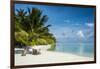 White sand beach and turquoise water, Sun Island Resort, Nalaguraidhoo island, Ari atoll, Maldives,-Michael Runkel-Framed Photographic Print