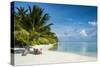 White sand beach and turquoise water, Sun Island Resort, Nalaguraidhoo island, Ari atoll, Maldives,-Michael Runkel-Stretched Canvas