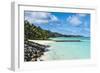 White sand beach and turquoise waters, Rarotonga and the Cook Islands, South Pacific, Pacific-Michael Runkel-Framed Photographic Print