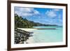 White sand beach and turquoise waters, Rarotonga and the Cook Islands, South Pacific, Pacific-Michael Runkel-Framed Photographic Print