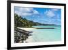 White sand beach and turquoise waters, Rarotonga and the Cook Islands, South Pacific, Pacific-Michael Runkel-Framed Photographic Print