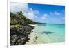 White sand beach and turquoise waters, Rarotonga and the Cook Islands, South Pacific, Pacific-Michael Runkel-Framed Photographic Print