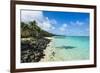 White sand beach and turquoise waters, Rarotonga and the Cook Islands, South Pacific, Pacific-Michael Runkel-Framed Photographic Print