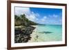 White sand beach and turquoise waters, Rarotonga and the Cook Islands, South Pacific, Pacific-Michael Runkel-Framed Photographic Print