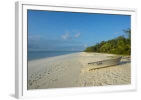 White sand beach at sunset, Ouvea, Loyalty Islands, New Caledonia, Pacific-Michael Runkel-Framed Photographic Print