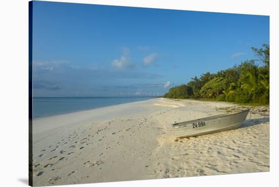 White sand beach at sunset, Ouvea, Loyalty Islands, New Caledonia, Pacific-Michael Runkel-Stretched Canvas