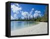 White Sand Beach, Bay de Kanumera, Ile Des Pins, New Caledonia, Melanesia, South Pacific, Pacific-Michael Runkel-Framed Stretched Canvas