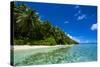 White Sand Beach in Turquoise Water in the Ant Atoll, Pohnpei, Micronesia-Michael Runkel-Stretched Canvas