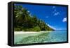 White Sand Beach in Turquoise Water in the Ant Atoll, Pohnpei, Micronesia-Michael Runkel-Framed Stretched Canvas