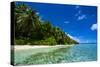 White Sand Beach in Turquoise Water in the Ant Atoll, Pohnpei, Micronesia-Michael Runkel-Stretched Canvas