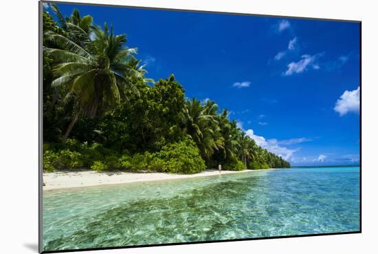 White Sand Beach in Turquoise Water in the Ant Atoll, Pohnpei, Micronesia-Michael Runkel-Mounted Photographic Print