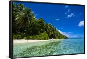 White Sand Beach in Turquoise Water in the Ant Atoll, Pohnpei, Micronesia-Michael Runkel-Framed Photographic Print