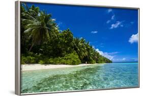 White Sand Beach in Turquoise Water in the Ant Atoll, Pohnpei, Micronesia-Michael Runkel-Framed Photographic Print