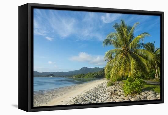 White sand beach, Kosrae, Federated States of Micronesia, South Pacific-Michael Runkel-Framed Stretched Canvas