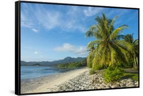 White sand beach, Kosrae, Federated States of Micronesia, South Pacific-Michael Runkel-Framed Stretched Canvas
