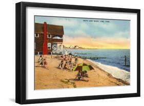 White Sand Beach, Lyme, Connecticut-null-Framed Art Print