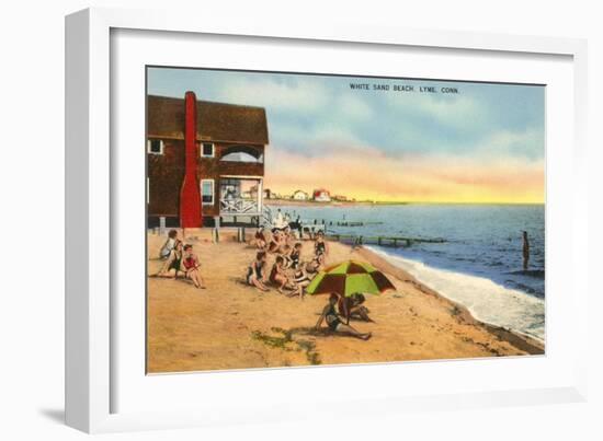 White Sand Beach, Lyme, Connecticut-null-Framed Art Print