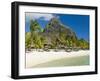 White Sand Beach of the Five Star Hotel Le Paradis, With Le Morne Brabant in Background, Mauritius-null-Framed Photographic Print