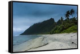 White Sand Beach on Ofu Island, Manua Island Group, American Samoa, South Pacific, Pacific-Michael Runkel-Framed Stretched Canvas