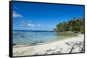 White sand beach on the north coast of Efate, Vanuatu, Pacific-Michael Runkel-Framed Stretched Canvas