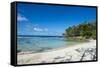 White sand beach on the north coast of Efate, Vanuatu, Pacific-Michael Runkel-Framed Stretched Canvas