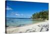 White sand beach on the north coast of Efate, Vanuatu, Pacific-Michael Runkel-Stretched Canvas