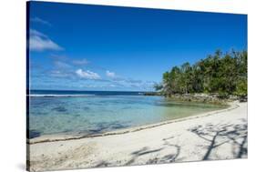 White sand beach on the north coast of Efate, Vanuatu, Pacific-Michael Runkel-Stretched Canvas