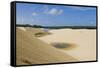 White Sand Dunes and Preguica River at Lencois Maranheinses National Park, Brazil-Guido Cozzi-Framed Stretched Canvas