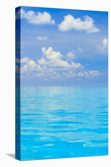 White Sand Ridge, Bahamas Bank, Bahamas, Caribbean. Turquoise water and blue sky.-Stuart Westmorland-Stretched Canvas