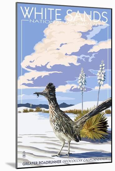 White Sands National Monument, New Mexico - Roadrunner-Lantern Press-Mounted Art Print