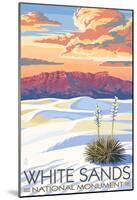 White Sands National Monument, New Mexico - Sunset Scene-null-Mounted Poster