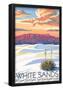 White Sands National Monument, New Mexico - Sunset Scene-null-Framed Poster