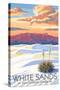 White Sands National Park, New Mexico - Sunset Scene - Lantern Press Artwork-Lantern Press-Stretched Canvas