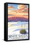 White Sands National Park, New Mexico - Sunset Scene - Lantern Press Artwork-Lantern Press-Framed Stretched Canvas