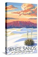 White Sands National Park, New Mexico - Sunset Scene - Lantern Press Artwork-Lantern Press-Stretched Canvas