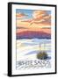 White Sands National Park, New Mexico - Sunset Scene - Lantern Press Artwork-Lantern Press-Framed Art Print