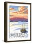 White Sands National Park, New Mexico - Sunset Scene - Lantern Press Artwork-Lantern Press-Framed Art Print